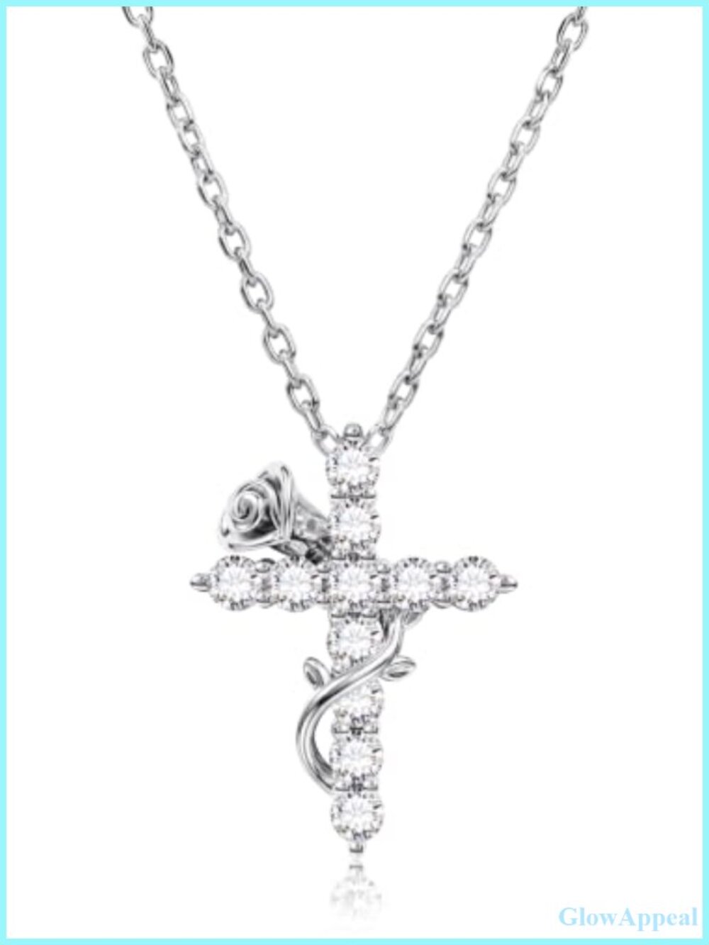 S925 Sterling Silver Cross Pendant Necklace 16K Gold Plated for Women